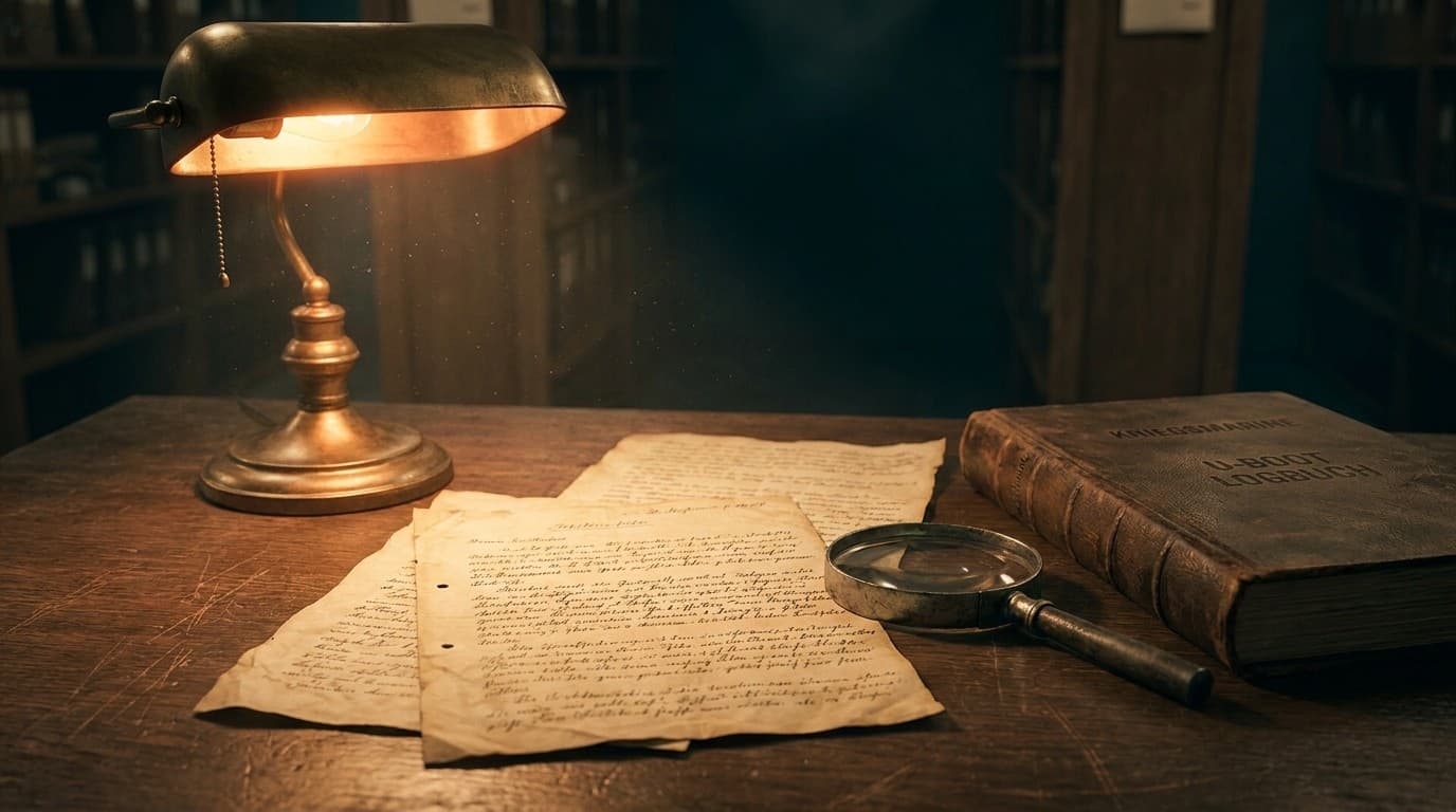 Handwritten Sütterlin-script archive documents recovered from U-534
